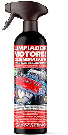 SANMARINO Limpiador de Motores, Limpieza Coche y Moto, Disuelve y Desengrasa, LIMPIADOR MOTORES 500 ml.