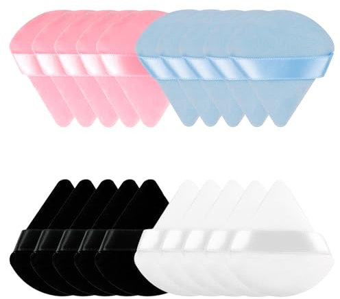 20 Stück Powder Puff Puderquaste Dreieck Dreieck Make up Puderquaste Make-up-Gesichts-Puff-Schwamm Weicher Dreiecks-Puff Geeignet für Loses Puder Talkumpuder Grundierung (4 Farben)