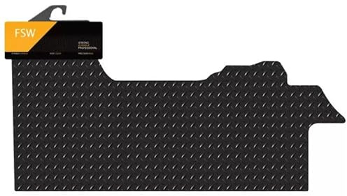 FSW - Compatible with Vauxhall Movano Van 2022-Onwards Tailored Rubber Van Front Floor Mats - 5mm EXTRA Heavy Duty Rubber, Waterproof, Anti Slip Van Floor Mat, Anti Slip Backing - Van Accessories