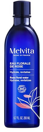 Melvita - Eau Florale de Rose Revitalisante - Lotion Tonique Hydratante et Rafraîchissante - Sans Parfum - Pour Peaux Sensibles - Flacon 200 ml