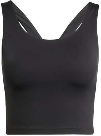 adidas Donna all Me Medium Support Tank Bra, Black, M