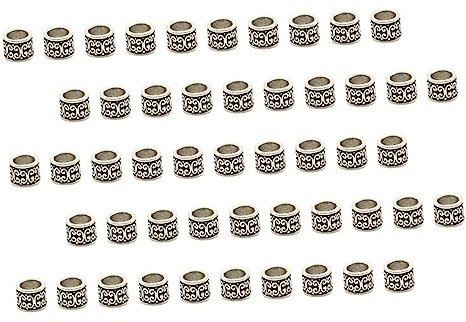 HOMSFOU 50stücke Dreadlocks Haarspiralen Schmuck Große Loch Haarschmuck Cuffs Für Zöpfe Und Frisuren Geeignet Für Partys Und Besondere Anlässe