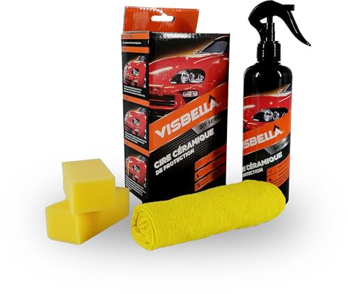 Visbella - Cire Céramique De Protection Voiture Coating Spray - Cire Nano Céramique Spray - Idéal Pour Votre Carrosserie - Entretien Longue Durée - Effet Brillant & Hydrophobe - 300 ML