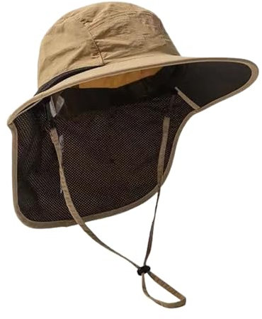 Sombrero de sol para mujeres y hombres, con protección UV, gorra de pesca para playa, protección ajustable, transpirable, para deportes al aire libre, con solapa para el cuello, para actividades al