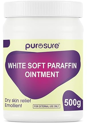 Purosure White Soft Paraffin Moisturising Cream 500g – Soothing Emollient for Dry, Flaky, or Sensitive Skin – Non-Greasy & Fragrance-Free Moisturiser