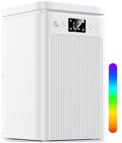 Dehumidifiers for Home, 2.2L/77oz Dehumidifier for Bedroom with Sleep Mode Auto-Off Smart Defrost, Quiet Small Dehumidifier for Drying Clothes Dehumidifiers for Bathroom Closet Garage (Light White)
