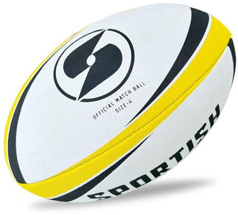 Rugby Match Ball – Hand Stitched Textured Grip Match & Training Ball | Durable Construction for Control and Handling, Textured Grip, Suitable for Match, Training, Coaching and Casual Play