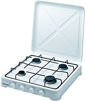 Ravanson K-04T Gaz avec 4 brûleurs à gaz 6,46 kW 49,5 x 54,0 cm Couvercle métallique et boîtier en métal Blanc