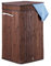 Relaxdays, braun Wäschekorb Bambus, faltbar & tragbar, XL 70l mit Deckel, eckiger Wäschesammler, HxBxT: 63 x 36 x 36 cm, Stoff, Standard