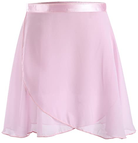 PLIKSUVER Jupe de Ballet Danse Portefeuille en Mousseline avec Ceinture Cravate pour Filles Femme