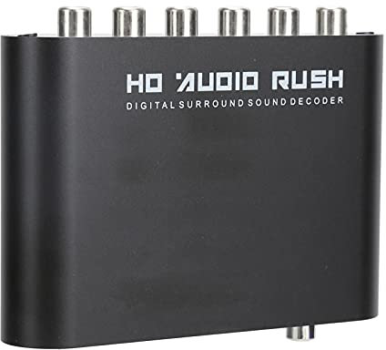 Digitaler Audiokonverter, DTS 5.1CH AC3 Audiodecoder, Digitaler Optischer Audiokonverter, Stereo-Cinch-3,5-mm- mit Optischem Konverter für Heimkino/HDTV/Konzertsaal