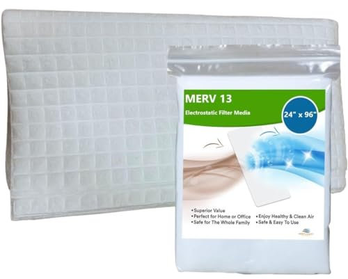 NORTHWEST ENTERPRISES MERV 13 Filtermedien, zuschneidbar, waschbarer Luftfilter (61 x 243,8 x 1/16 Zoll)