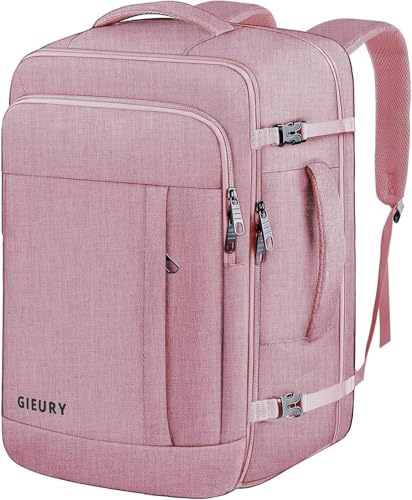 Gieury Handbagage ryggsäck, 40–50 l reseryggsäck, expanderbar bagageryggsäck för män och kvinnor