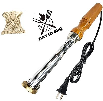 Holz Brandeisen Personalisierte elektrische Brandeisen Stempel für Holz Leder Kuchen Customized Logo Löten Kupfer mit Messingkopf für Holzbearbeitung, Backen, handwerkliches Design und BBQ