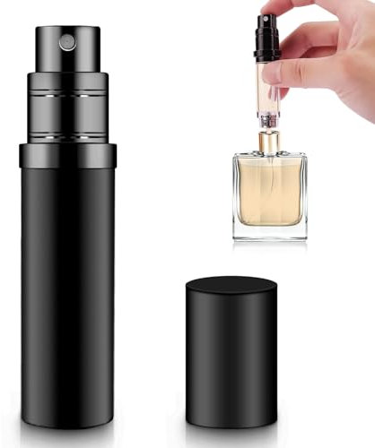 yuejuhe Vaporisateur Parfum Rechargeable, 5 ml Flacon Voyage Portable, Bouteille de Poche, Atomiseur Vide pour Voyager (Noir)