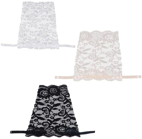 JEXOWIQ 3 pcs pcstop encaje para mujer, cubre escote, sujetador insertado, superposición panel de moda chaleco camisola