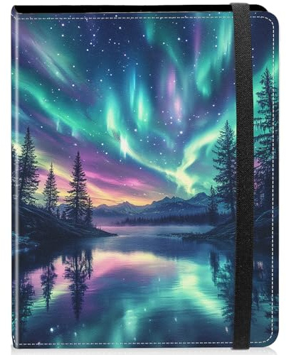 NLZQTTBD Photo Album 4x6 Photos - 120 Photos Capacity PU Leather Cover,cute small photo album with Strong Elastic Band,for Wedding baby Travel Family photo book Album,Beautiful Northern Lights