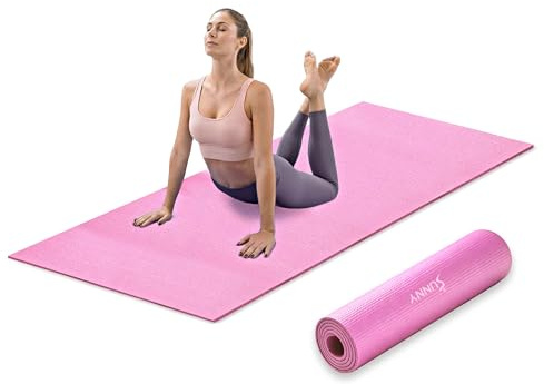 Sunny Health & Fitness Slim High-Density Exercise Yoga Mat - Pink