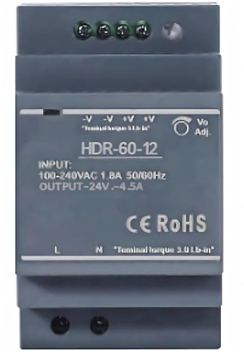 Vidacharmy 2P DIN Fuente de Alimentación,Transformador de Electricidad Carril HDR 60W 12V 4.5A Fuente Alimentacion Monofásico para Timbres y Automático Industria, Universal AC240V Entrada DC12V Salida