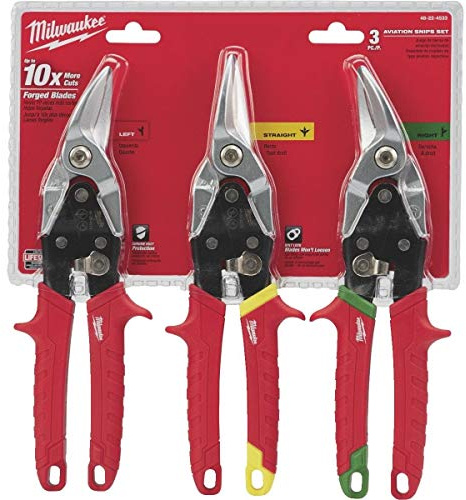 Milwaukee 3-Piece Aviation Snip Set - 48-22-4533