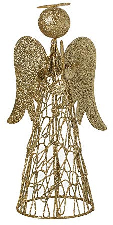 Heaven Sends Gold Glitter Angel Tree Topper - 20cm
