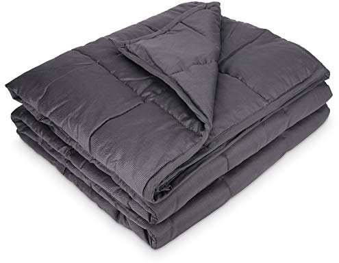 Navaris Gewichtsdecke 135x200 cm 4,8 kg - Bezug aus Baumwolle - 7 Schichten - Decke schwere Bettdecke - Beschwerte Decke grau