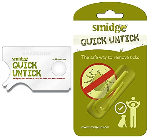 Smidge Unisex's Tick Removing Card, Green, one size & Quick Untick Tick-remover green, N/A