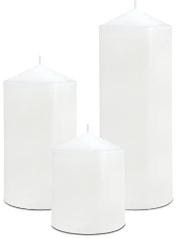 Pillar Candles 3 x 4, 6, and 8 inches, Large Handmade Candles Set of 3, Decorative Candles for Wedding, Home Decoration, Dinner, Church, Multiple Colors Available