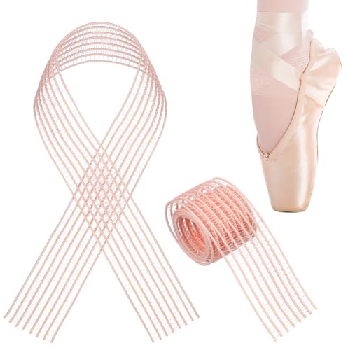 Kisangel Lot de 2 bandes élastiques indéchirables pour chaussures de pointe, bandes élastiques invisibles pour chaussures de ballet, maintien sûr, accessoire de danse pour femme et enfant, rose, 35 cm