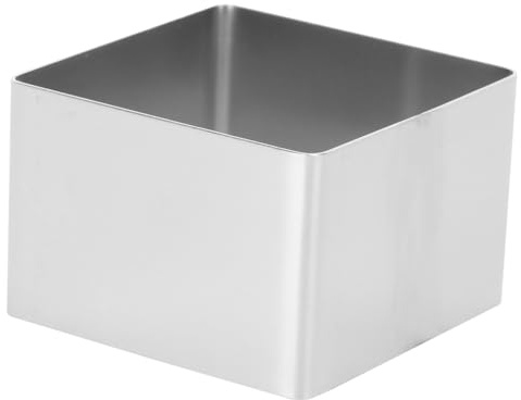 IMIKEYA 4 Inch Stainless Steel Square Mousse Ring Mold for Cake - Pastry - and Dessert Decoration