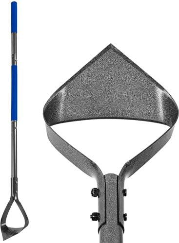 Huracan Pendelhacke Gartenhacke, Steigbügelhacke Gartenwerkzeug zum Jäten/Lösen von Erde, 140 cm Verstellbarer mit Langstiel, Hohlhacke Unkrauthacke Bügelhacke mit Stiel, Bügelzughacke Gartengeräte