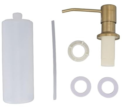 Dispensador de jabón de Fregadero, 300 ml de Bomba de jabón de jabón de Fregadero 300 ml 360 ° Rotación Suministros de Cocina Dispensador de loción de Mano de Acero Inoxidable (Oro)