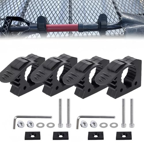 Wotendy 4 Stück Gummi-Klemmhalterung, Schnellspanner-Gummiklemmen für Werkzeuge Durchmesser von 3-4 cm passend für LKWs UTV ATV für Offroad 4X4 Teile Dachträger Schaufelhalter, Schwarz