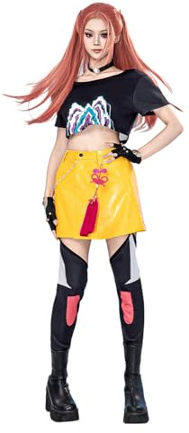 OSIAS Women Mira Cosplay Costume con Gonna in Pelle PU Vita Elastica e Tasche Vere (S)