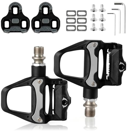 Pedales de bicicleta antideslizantes, compatibles con SPD-SL, pedales de bicicleta de carretera y MTB de 9/16 pulgadas para ShimanoSPD-SL, pedales de bicicleta para MTB Gravel SDS con clic, pedales