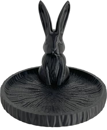 Smyckesfat, katt- och kaninformad skrivbordsdekor, visningsbricka för halsband, polymjölksyra, katt 10 x 7,6 x 6 cm, kanin 10 x 10 x 8,6 cm, för sängbord, kontor, vardagsrum