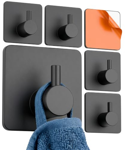 Minismus Ganci da Parete Ganci Autoadesivi, Ganci Sticky per Appendere Oggetti Pesanti, Ganci Porta Asciugamani per Bagno, Ganci da Parete per Cappotti, Ganci Autoadesivi in Acciaio Inox con Perno Ant