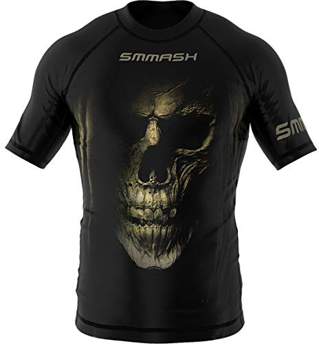 SMMASH Rashguard Homme Haut De Sport T Shirt Manche Courte Tee Shirt De Compression MMA Running Sport Boxe MMA RDX Kickboxing Krav Maga Respirant Résistant