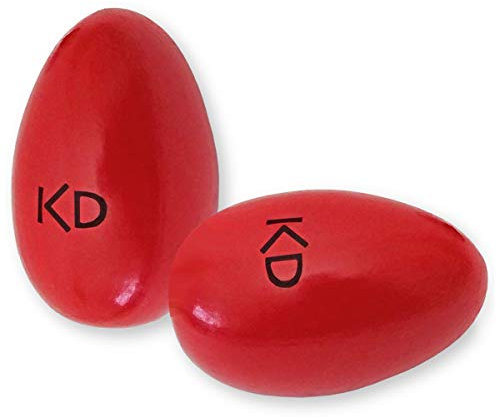 keepdrum Rasseleier Schütteleier Shaker Eggs aus Echt-Holz Rot 1 Paar