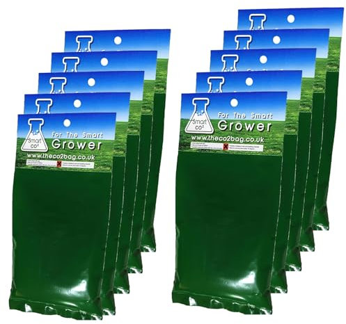 GEM-GARDEN Pack of 10 CO2 Exhale Grow Bags Growing Tents Hydroponics Carbon Dioxide Large Yields 5-15 m2 Area