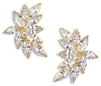 Pendientes de Mujer-Clearine de Novia para Boda Marquesa Cubic Zirconia Aretes Colgantes Joyería,Color Claro Oro-Tono