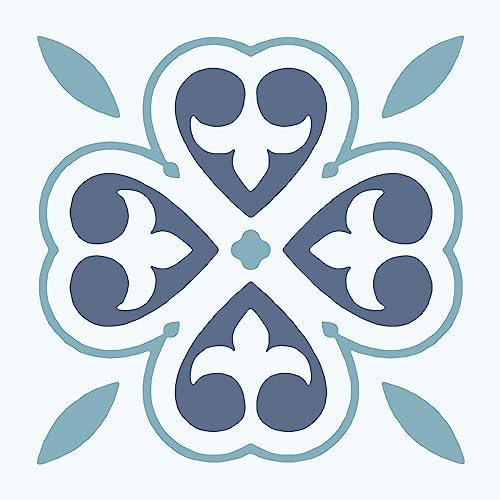 d-c-fix suelo vinilo autoadhesivo Flor oriental - 11 losetas - impermeable, decorativo vinilico - baldosas azulejos adhesivos PVC - para cocina, baño y salón - 30x30 cm