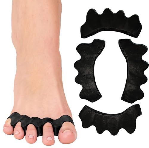 Espaciadores de dedos (2 pares), separadores de dedos de gel para corregir los dedos de los pies, corrector de juanetes para mujeres y hombres, espaciador de dedos en martillo, alisador de dedos de