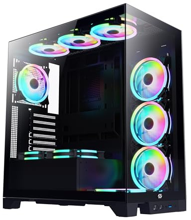 Bluegears Bgears B-Pellucid ATX Gaming PC Case Design Avant et latéral en Verre trempé avec Port USB de Type C intégré (Ventilateurs Vendus séparément).