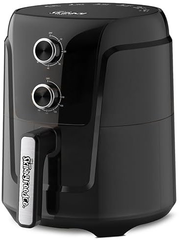 Skinny Food Co Single Drawer 4L Air Fryer - Adjustable Temperature 80℃ to 200℃ - Dishwasher-Safe Non-Stick Basket - 1-60min Timer - 1450W