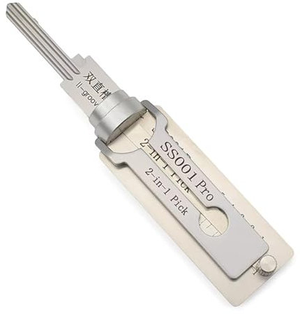 Qxiao SS001 Dietrich-Werkzeug für Doppelrillentürschloss Pro, 2-in-1-Decoder und Pick-Werkzeuge, Autoschlüssel-Leser, Mehrzweck-Wartung, Reparatur-Kits, robuste Handwerkzeuge