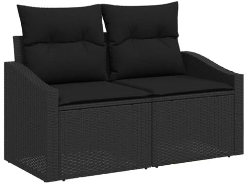 vidaXL Trädgårdsoffa med kudde 123 x 62 x 69 cm konstrotting