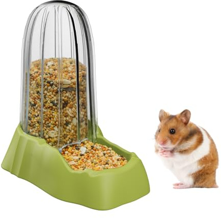 Mangiatoia Automatica per Criceti, Alimentatore Automatico per Piccoli Animali, Gerbilli, Topi, Ricci e Porcellini d'India (Verde)