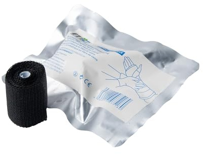 Medicalcorner24 Bande de plâtre en fibre de verre noire, 5 cm × 3,6 m – Bandage de soutien synthétique pour les premiers secours et l’immobilisation