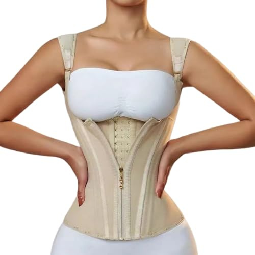 Amateschitz dam midjetränare shapewear midjeformare med dragkedja och spänne stängning cincher korsett formande stark midjeformare magbälte
